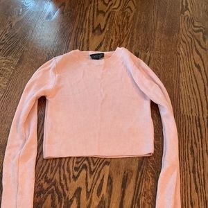 Womens TopShop long sleeved ribbed crop top